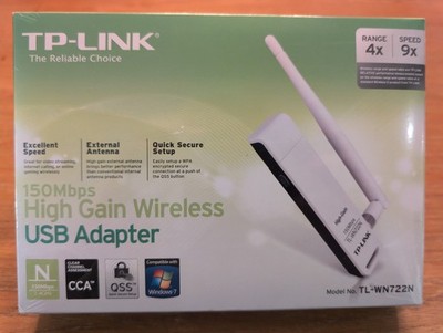 TP-Link TL-WN722N 150Mbps High Gain Wireless N USB Wi-(Ver 1.8) Wireless Adapter