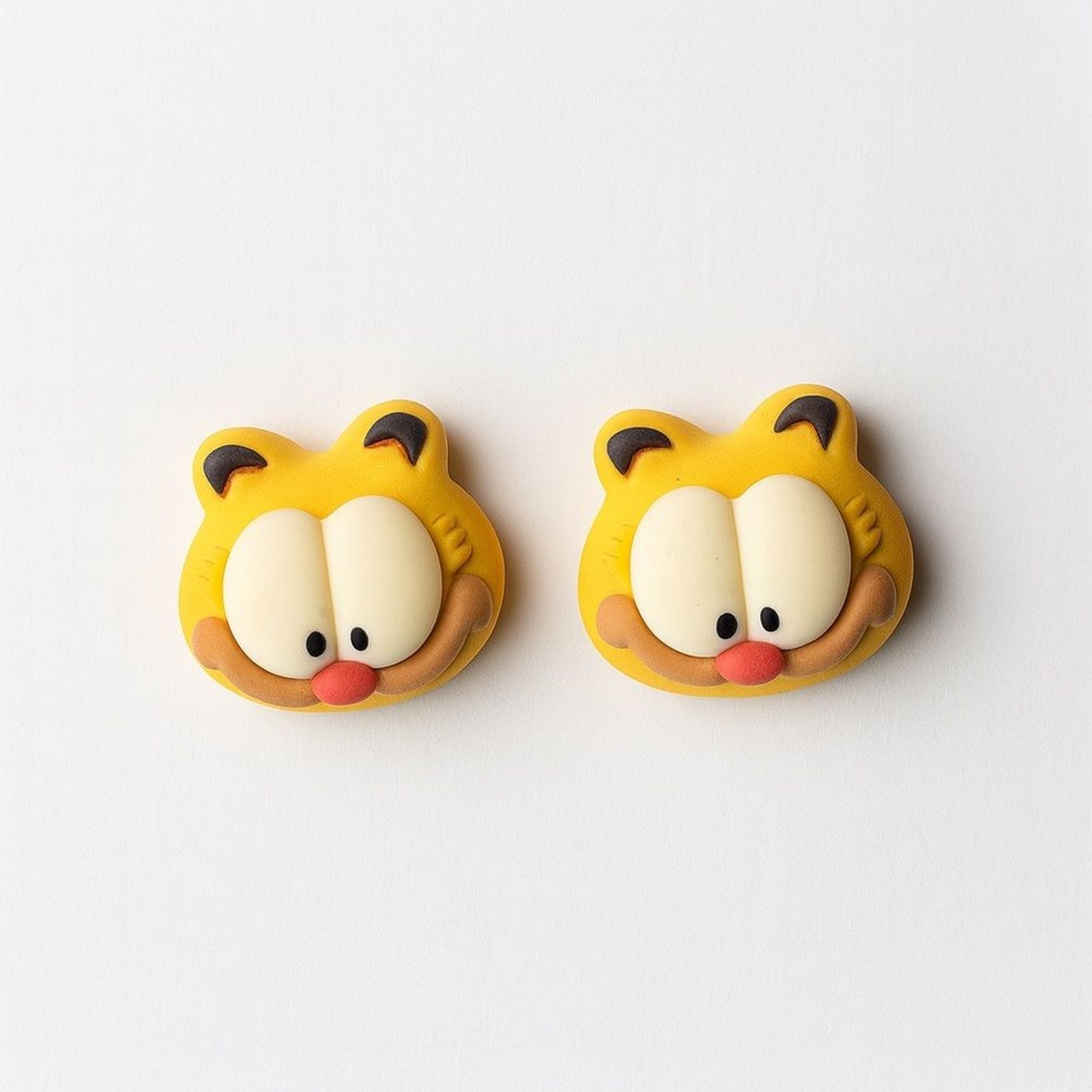 Cute Cartoon Cat Stud Earrings Yellow Cat Face Earrings Kawaii Animal Jewelry