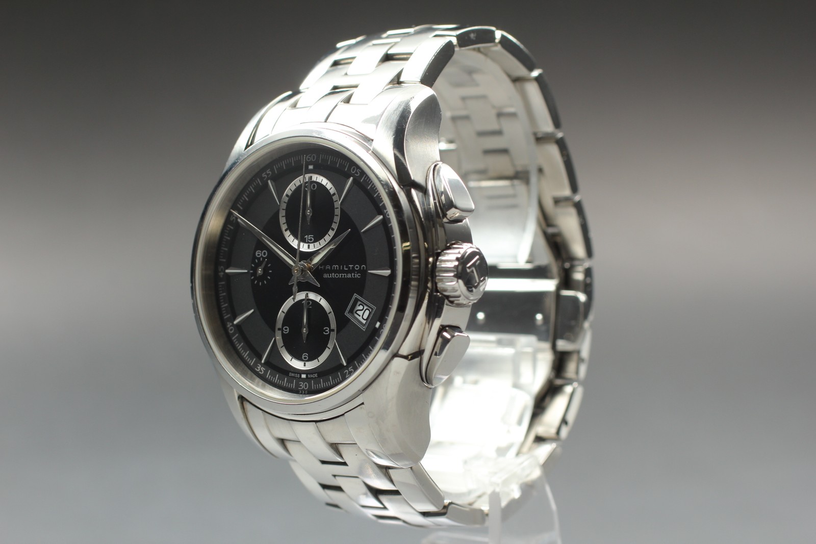 Serviced [N MINT] HAMILTON Jazzmaster H326160 Chronograph Black AT Men's watch image 3