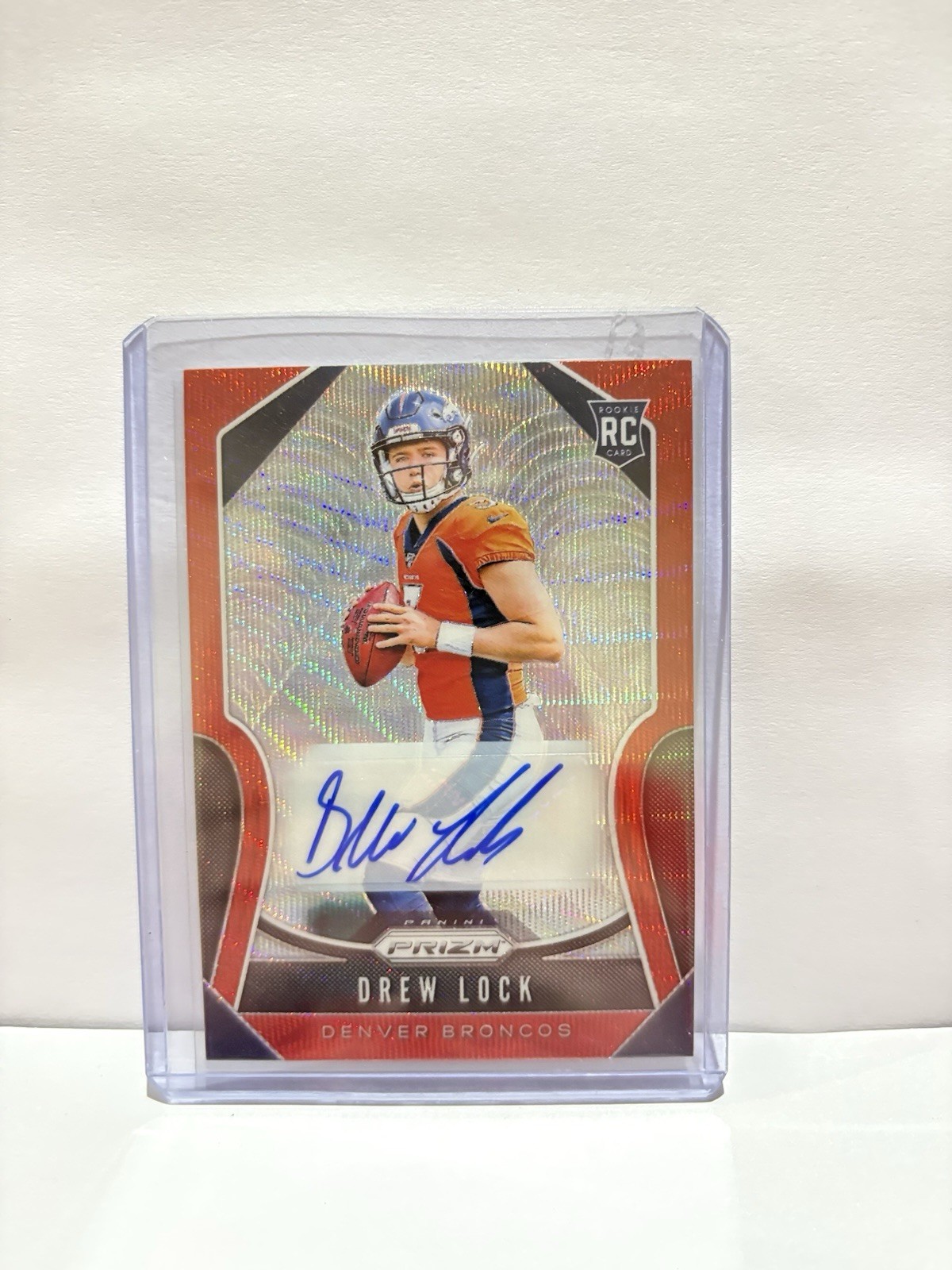 2019 Panini Prizm - Rookies Drew Lock #304 Red Wave Prizm Autographs /149