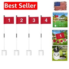 Golf Flagstick Mini, Putting Green Flag for Yard, All 3 Feet, Double-Sided Nu...