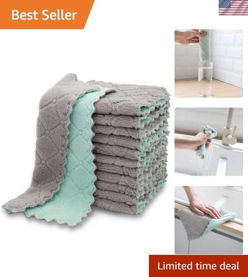 Elegant 12 Pack Coral Velvet Kitchen Towels - Super Absorbent & Machine Washable