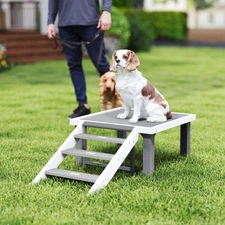 PawHut Wooden Dog Training Platform, Pet Training Place Board, Gray