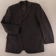 Prontomondo Jacket M 42R Gray Brown Check 100% Wool Super 140s Merino Blazer