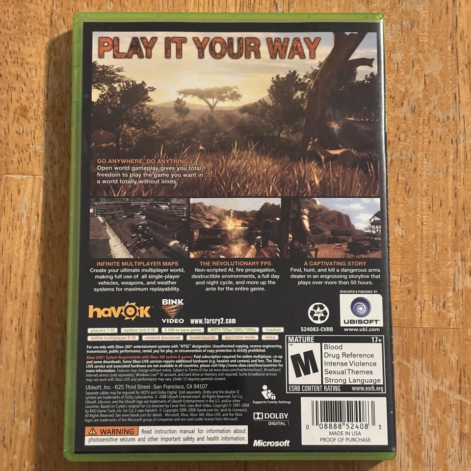 Far Cry 2 Xbox 360 Videojuego Completo con Manual Best Buy Exclusivo Ubisoft Foto 2 de 3