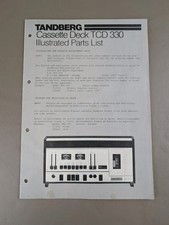 Tanberg Cassette Deck Tcd330 Illustrated Parts List D-4782