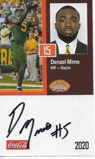 2020 SENIOR BOWL BAYLOR DENZEL MIMS JETS LIONS STEELERS JAGUARS ROOKIE AUTO