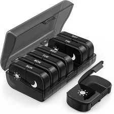 Weekly Pill Box Organizer 7 Day Medicine Storage Case 2 Times a Day Daily AM PM
