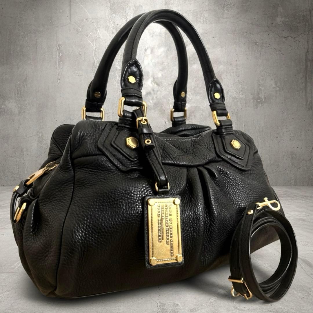 Authentic Marc by Marc Jacobs handbag Shoulder Leather black vintage Classic Q