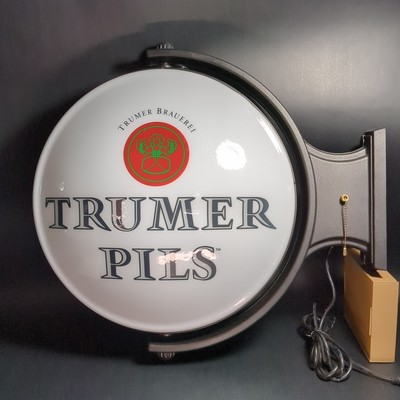 Trumer Pils Rotating Bar Pub Sign Pilsner Beer Wall Mount 2014 Lighted