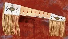 Native American Indian Beaded Rifle Scabbard Sioux Style Leather Gun Cover