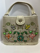 VTG Enid Collins of Texas Flower Garden Canvas Tote