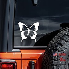 Simple Butterfly Decal Vinyl Sticker Auto Car Truck Wall Laptop  White  5.5"