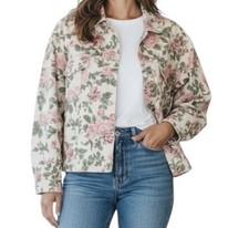 CAROLE LITTLE SPORT Jean Floral Print Oversized Jacket Vintage Size 4