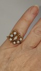 Stunning Genuine Opal Solid 10k Yellow Gold Butterfly Ring Detailed Filigree  — photo 3