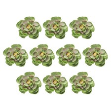10-Pack Artificial Peonies Heads, Silk Faux Rose Head for DIY 8cm, Green 