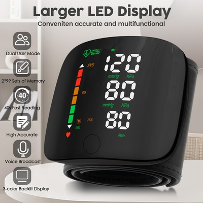 #ad LED Digital Wrist Blood Pressure Monitor Automatic BP Cuff Heart Rate Machine US $11.98