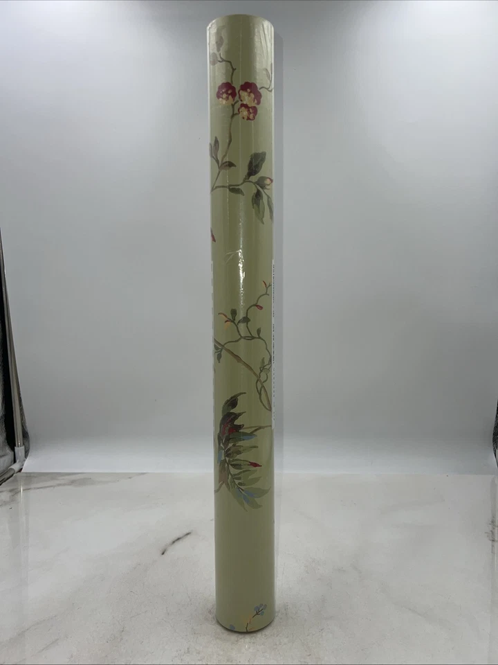 Papel tapiz Waverly doble rollo verde núcleo de cabaña mariposas florales 56,37 pies cuadrados Foto 2 de 4