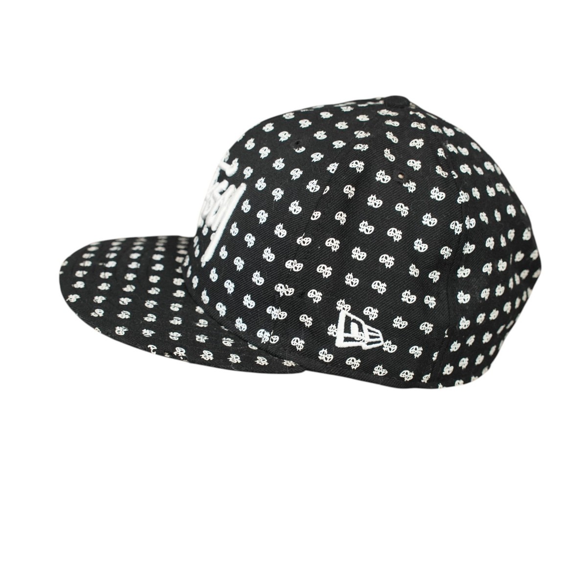 New Era X Stussy Script Authentic Caps Logo AOP Black Fitted Hat 7