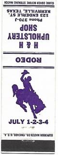 H & H UPHOLSTERY KERRVILLE TX RODEO COWBOY COVER