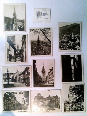 Freiburg im Breisgau, 10 versch. Fotografien, wohl aus Foto-Mappe, jew. 7x9 cm, 