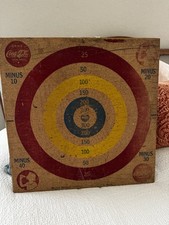 VTG Coca-Cola Dart Board/Baseball Board On Reverse 18x18 Hanger Sports
