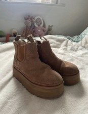 UGG Neumel Platform Chelsea Boots Women UK Size 6, Chestnut