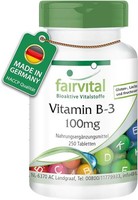 Vitamin B3 Niacin 100Mg - 250 Tabletten - Hochdosiert - Vegan