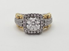 925 Designer Verragio Vermeil And Sterling Silver Ring Size 7