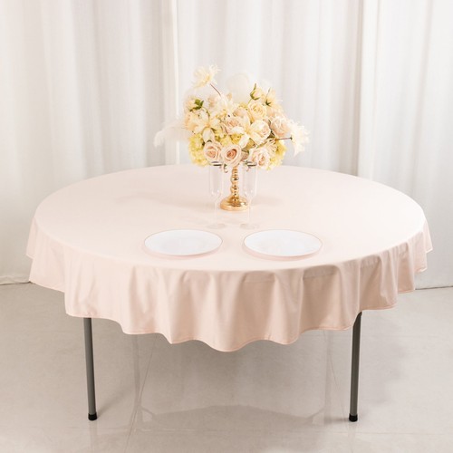 70" Blush Premium Scuba Round Tablecloth TABLECLOTH Wedding Table Linens Party - Picture 4 of 8