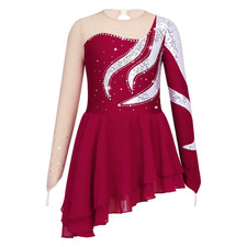 I Girls Ballet Dress Long Sleeve Gym Suit Dance Leotard Figure Skating Costume