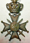 Original Belgian Croix de Guerre 1914-1918 w/ Bronze Palm & Royal Crown WWI — photo 1