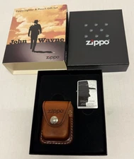 JOHN WAYNE ZIPPO "STOLEN FROM JOHN WAYNE" LIGHTER & POUCH GIFT SET NEW OPEN BOX