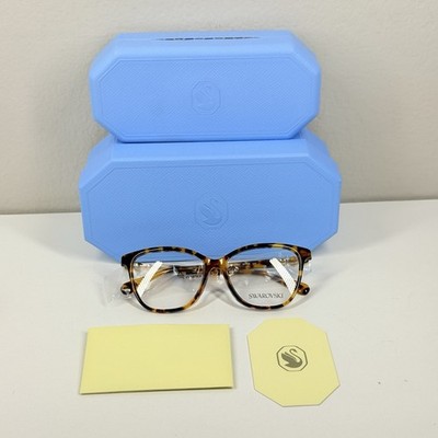 SWAROVSKI SK2020F Havana 1040 Demo Lens 55 mm Women's Eyeglasses Brand New