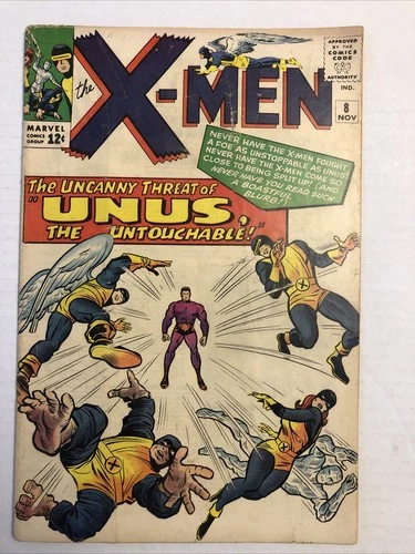 VINTAGE X-MEN #8, 1964 MARVEL, 1ST UNUS THE UNTOUCHABLE, SILVER AGE, KIRBY /LEE
