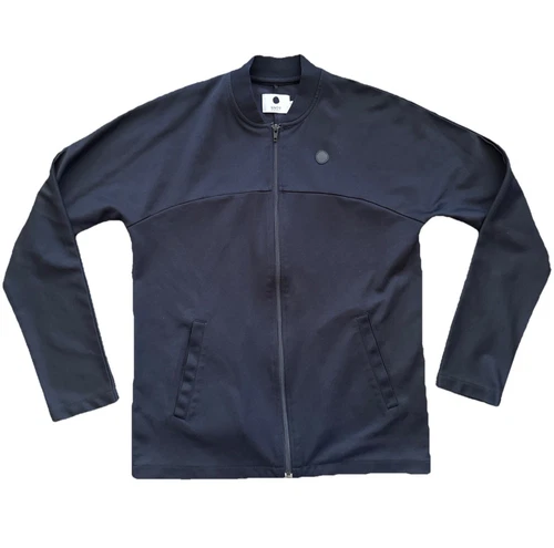 NN07 Brayden Full Zip Jacket Men S Navy Blue Mock Neck Pockets Minimalist Track video thumbnail