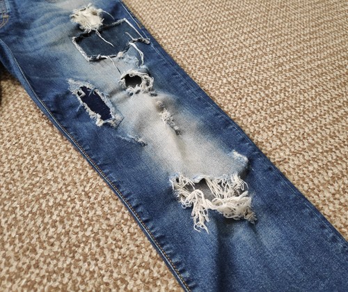 Takeshy Kurosawa Distressed Denim Jeans Handmade in Italy sz W34 - Picture 10 of 16