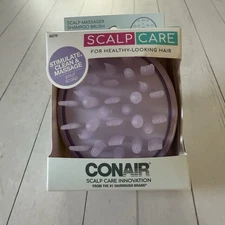Conair Scalp Care Massager Shampoo Brush Lavender Purple Triple Action Bristles