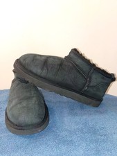 UGG Mens Black Suede Shearling-Lined Slip-On ...