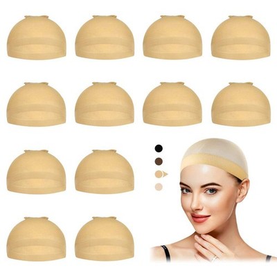 Haarnetz Perücken 12 Stück Beige Wig Cap Atmungsaktiv Damen Hair Salon Friseur
