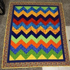 Handmade Baby Unisex Quilt 47  X 53  Colorful Nursery Toddler Child Heirloom