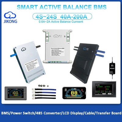 JK BMS 8S-24S 60A-200A LiFePo4 Li-ion 0.6A 1A 2A Active Balance Board Battery