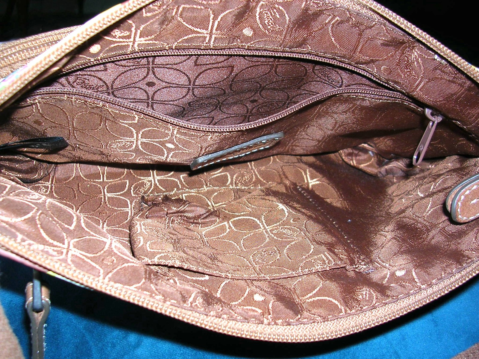 Fossil Leather Handbag Purse Multicolor Patchwork… - image 6