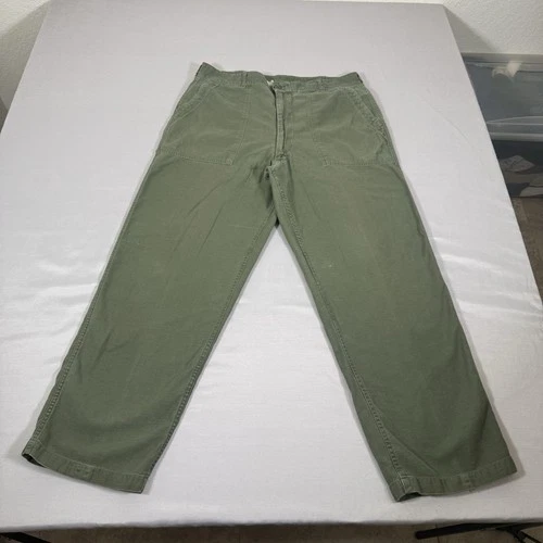 Vintage Military Pants 36x31 OG 107 Green Trousers Sateen Vietnam Combat Army
