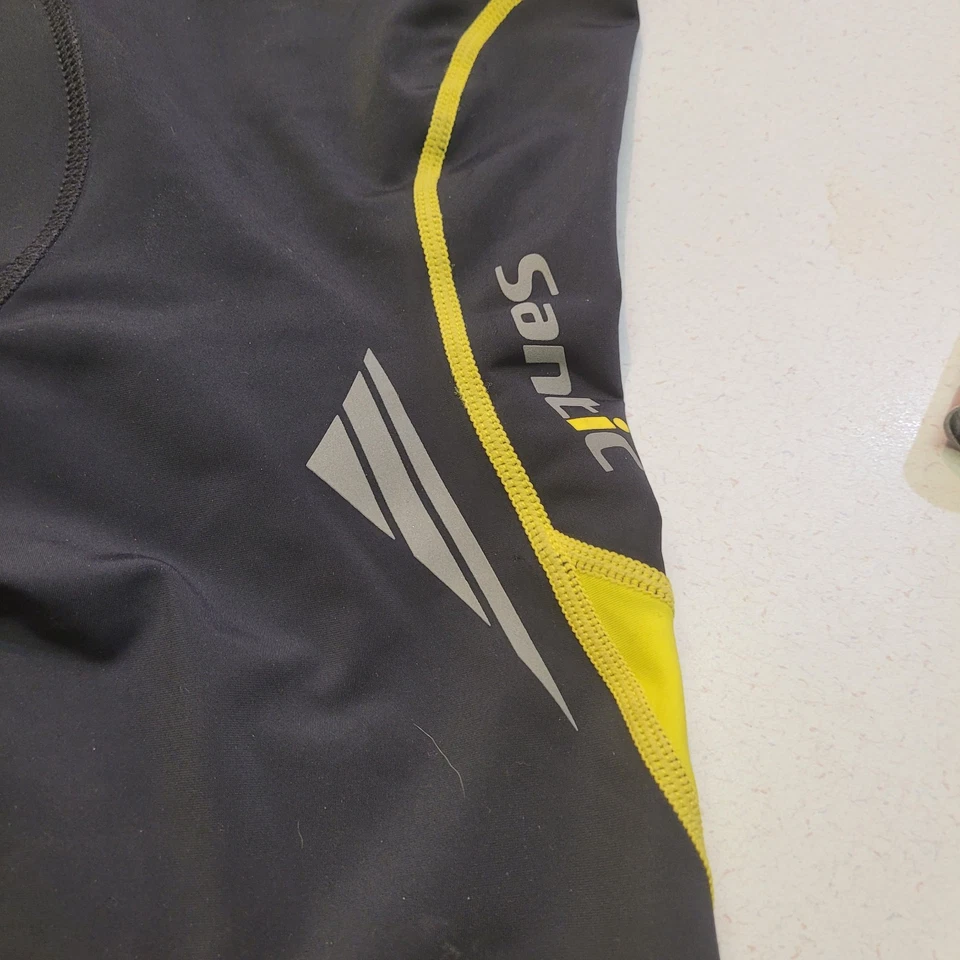Новый с Ярлыками Santic Mns power-dri черный с желтой полоской велоспорт с подкладкой короткий размер XL  - Изображение 4 из 4