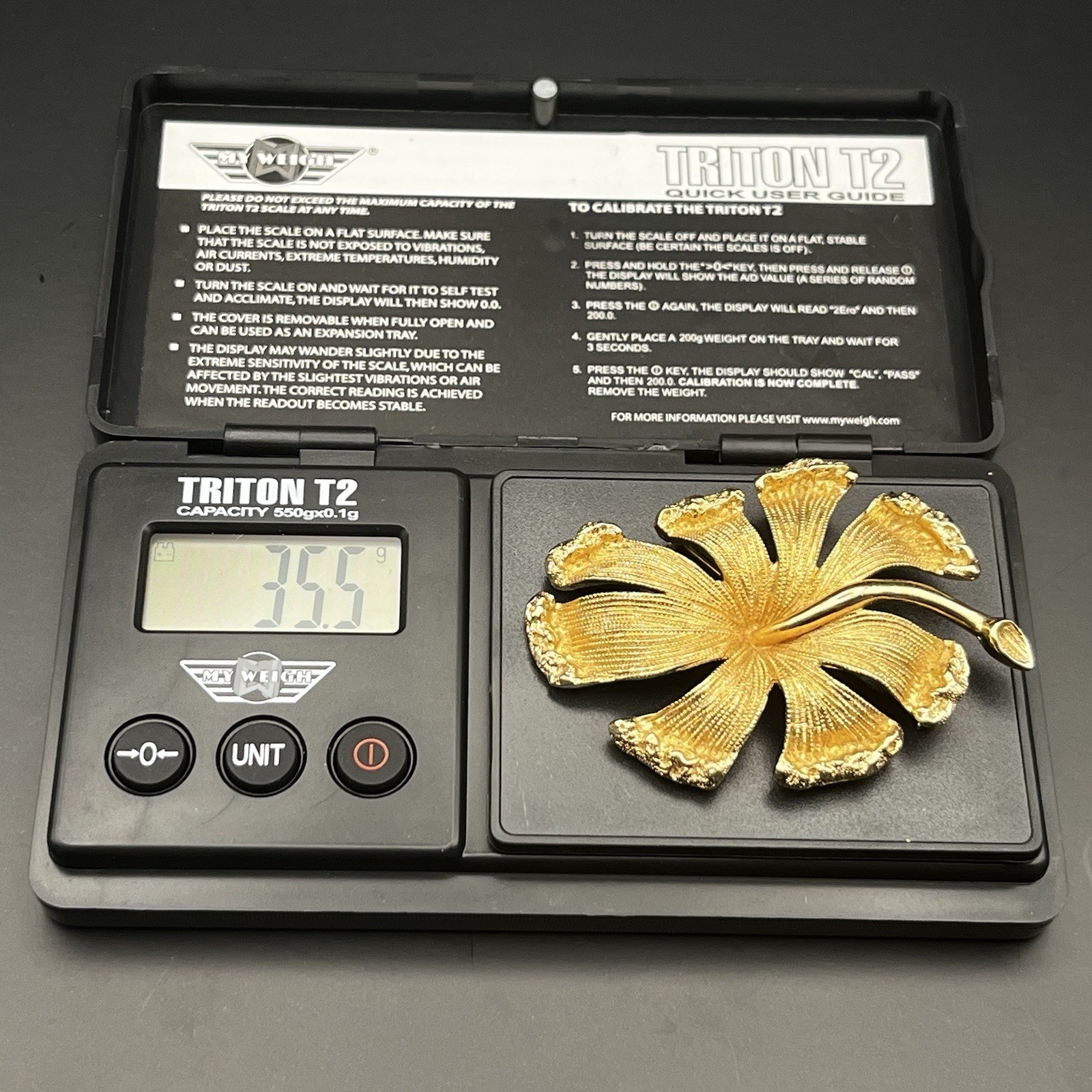 LARGE STATEMENT MONET FLORAL BROOCH HIBISCUS FLOW… - image 8