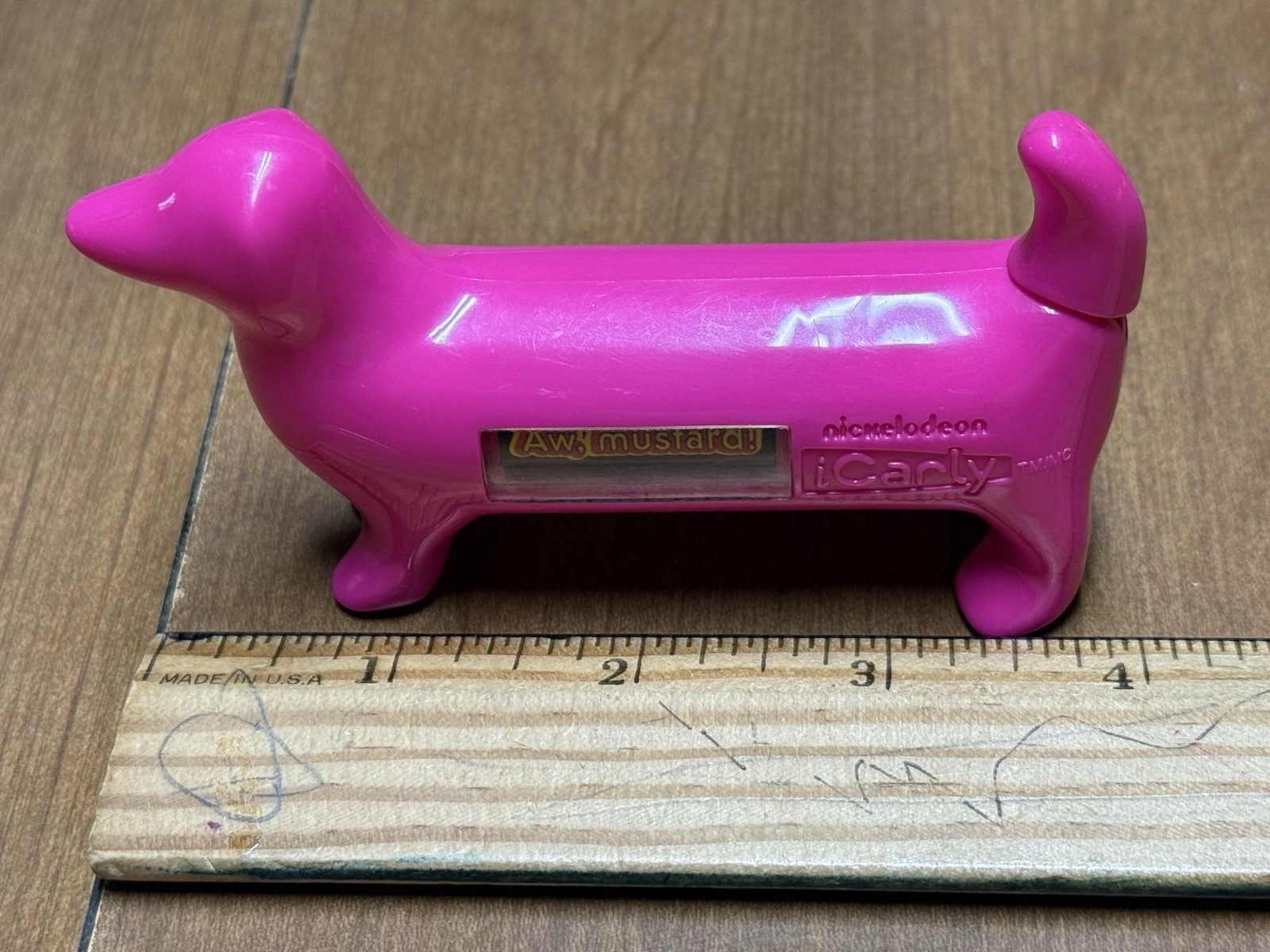 Nickelodeon iCarly Pink Dachshund Dog McDonalds Toy 2011 Viacom Sam Gibby WORKS