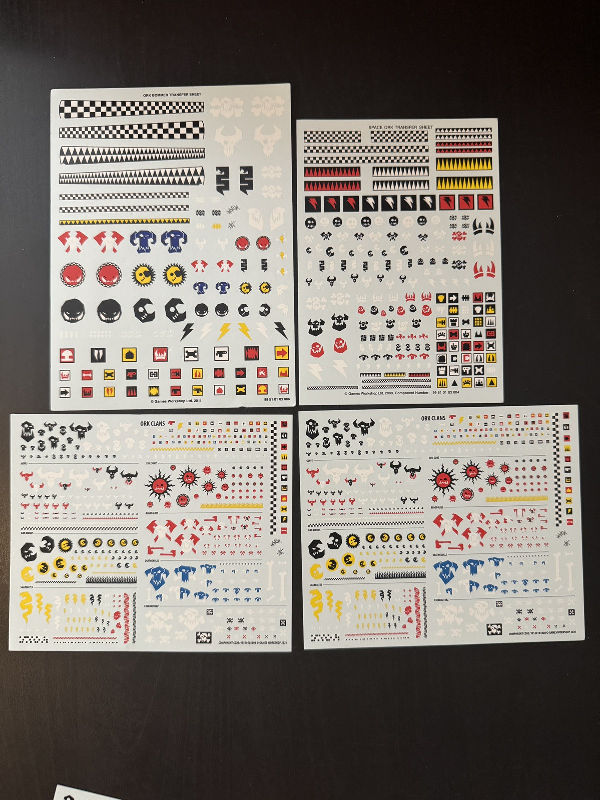 Ork Clans & Vehicles - Transfer Sheet/Decals - Warhammer 40K