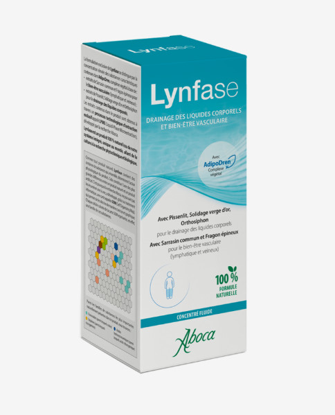 Lynfase Concentré Fluide bien-être vasculaire d'Aboca cure de 2 flacons de 180 g