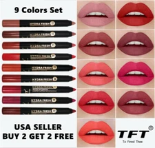 9 Matte Colors Waterproof Lipstick Lip Pencil Pen Liner Lipliner Long Lasting